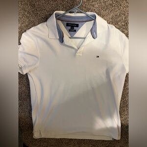 White Tommy Hilfiger polo shirt large